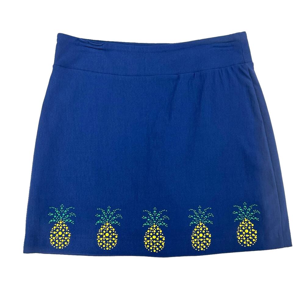 Jason Maxwell Navy Embellished Pineapple Trim Skort Small